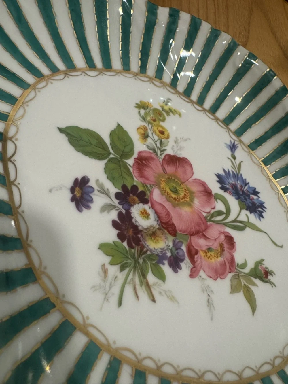 Elios Hand Painted Floral Porcelain Tray- hand-painted tray -bowl 12”